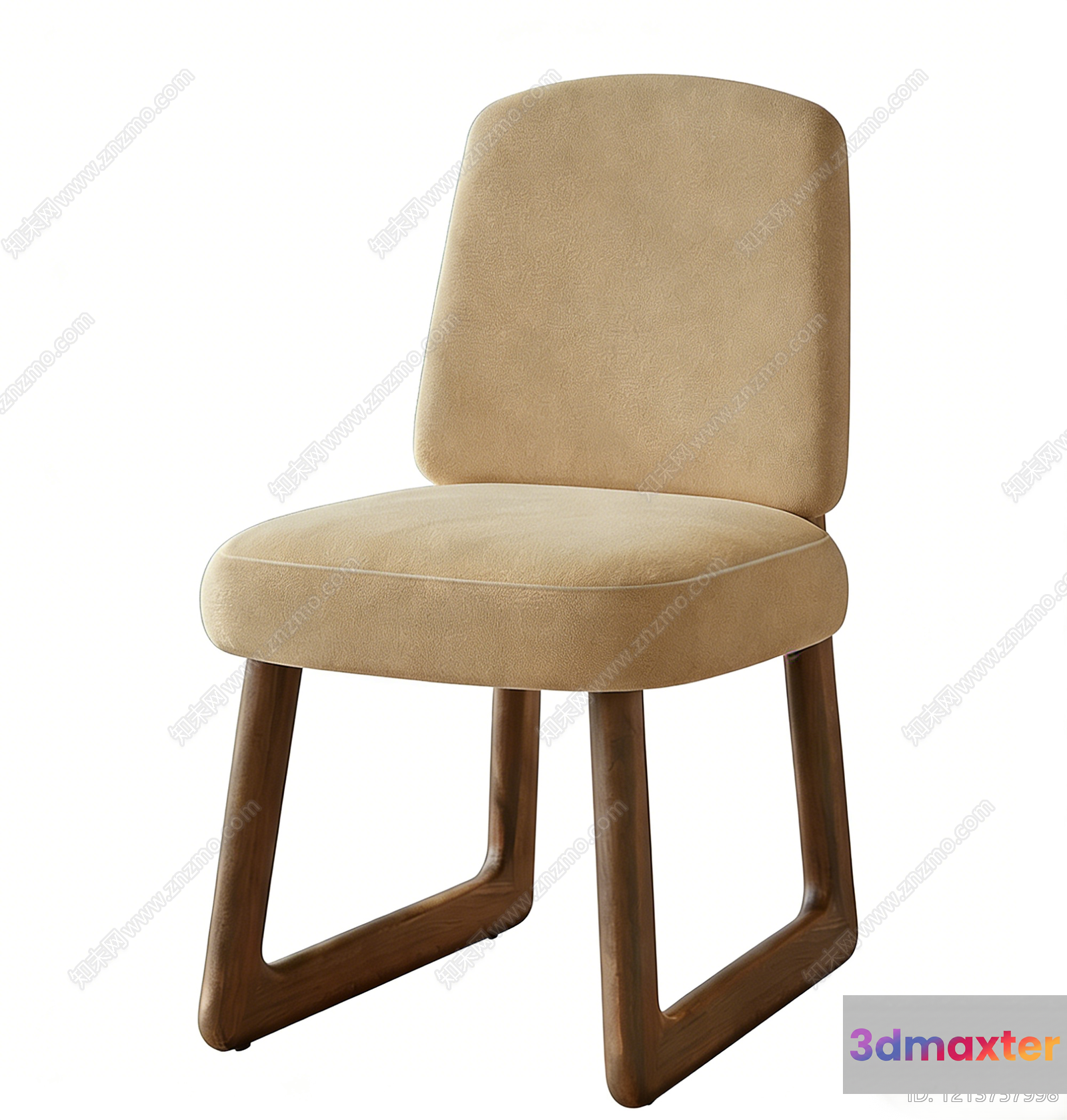 Modern Chair With Beige Upholstery 3D Model - 8016 - VRAY Render