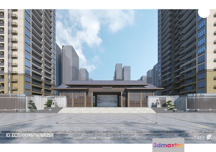 Modern Cityscape 3D Model - 4525 - VRAY Render