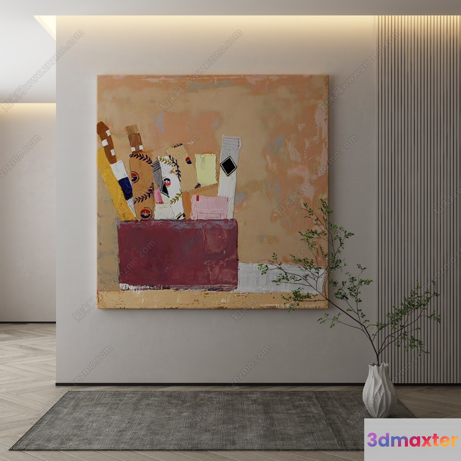 Modern Art Piece 3D Model - 21445 - VRAY Render