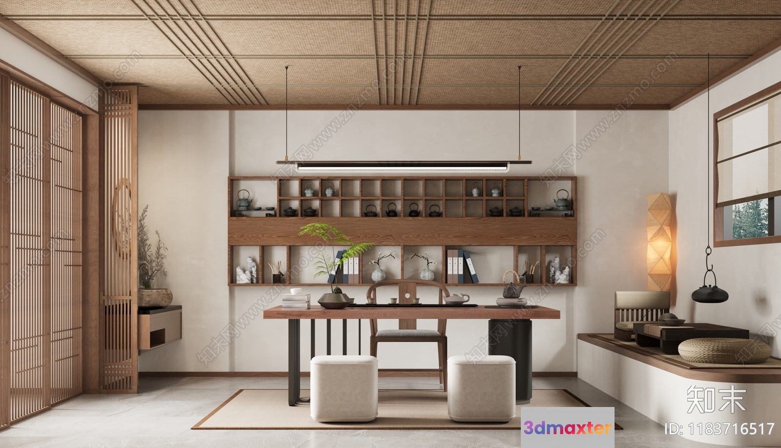Modern Japanese-Inspired Office 3D Model - 23034 - CORONA Render