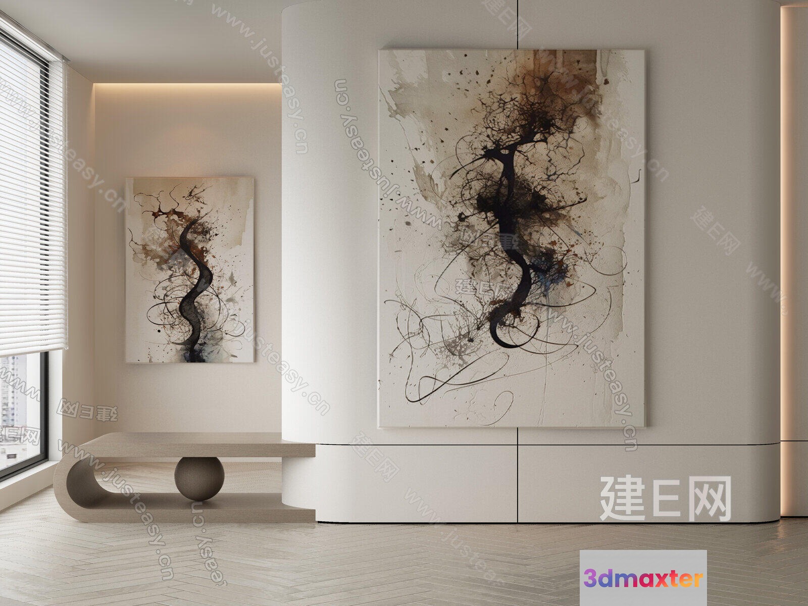 Modern Living Room 3D Model - 8591 - VRAY Render