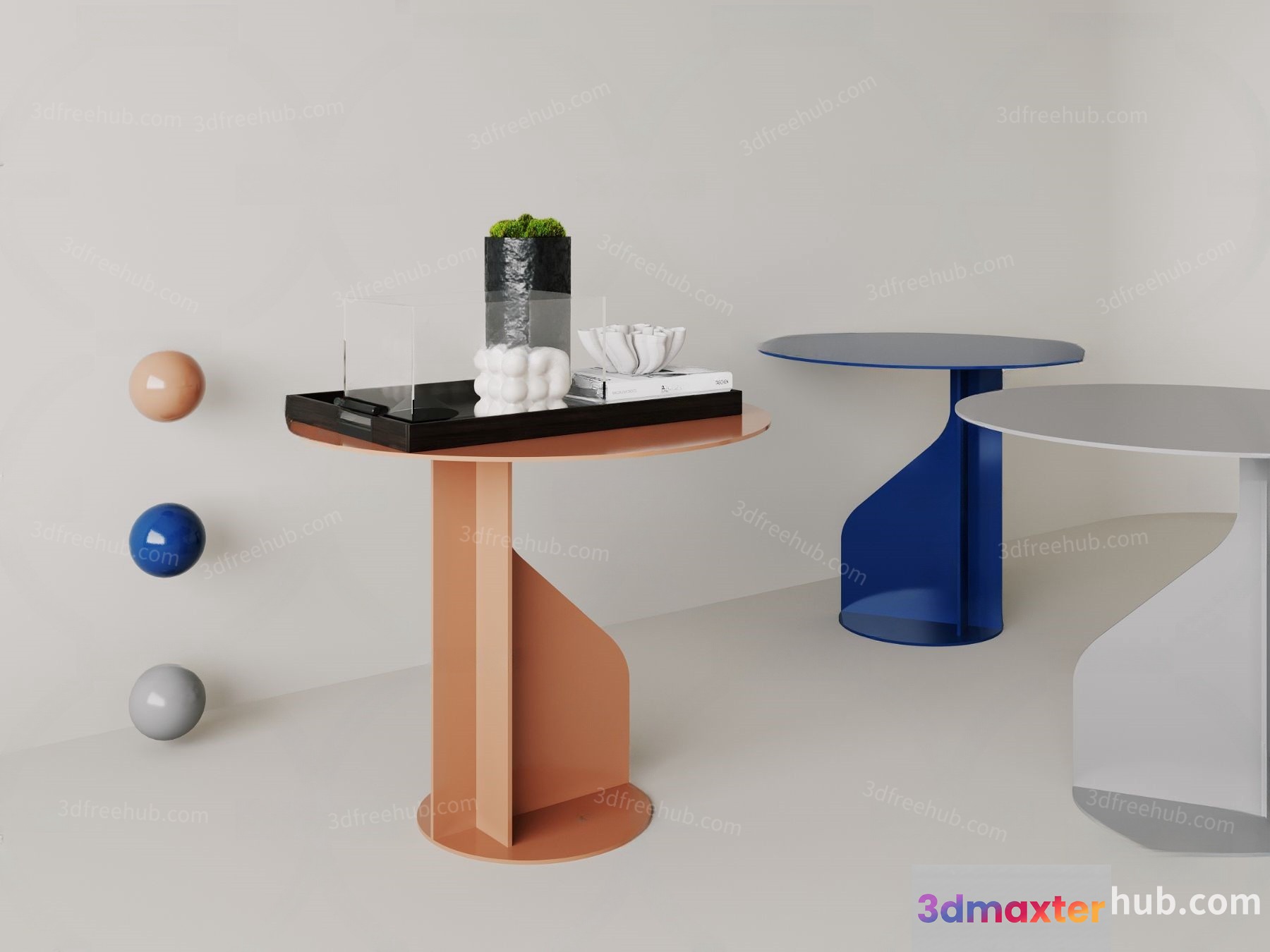 Modern Side Tables 3D Model - 19155 - VRAY Render