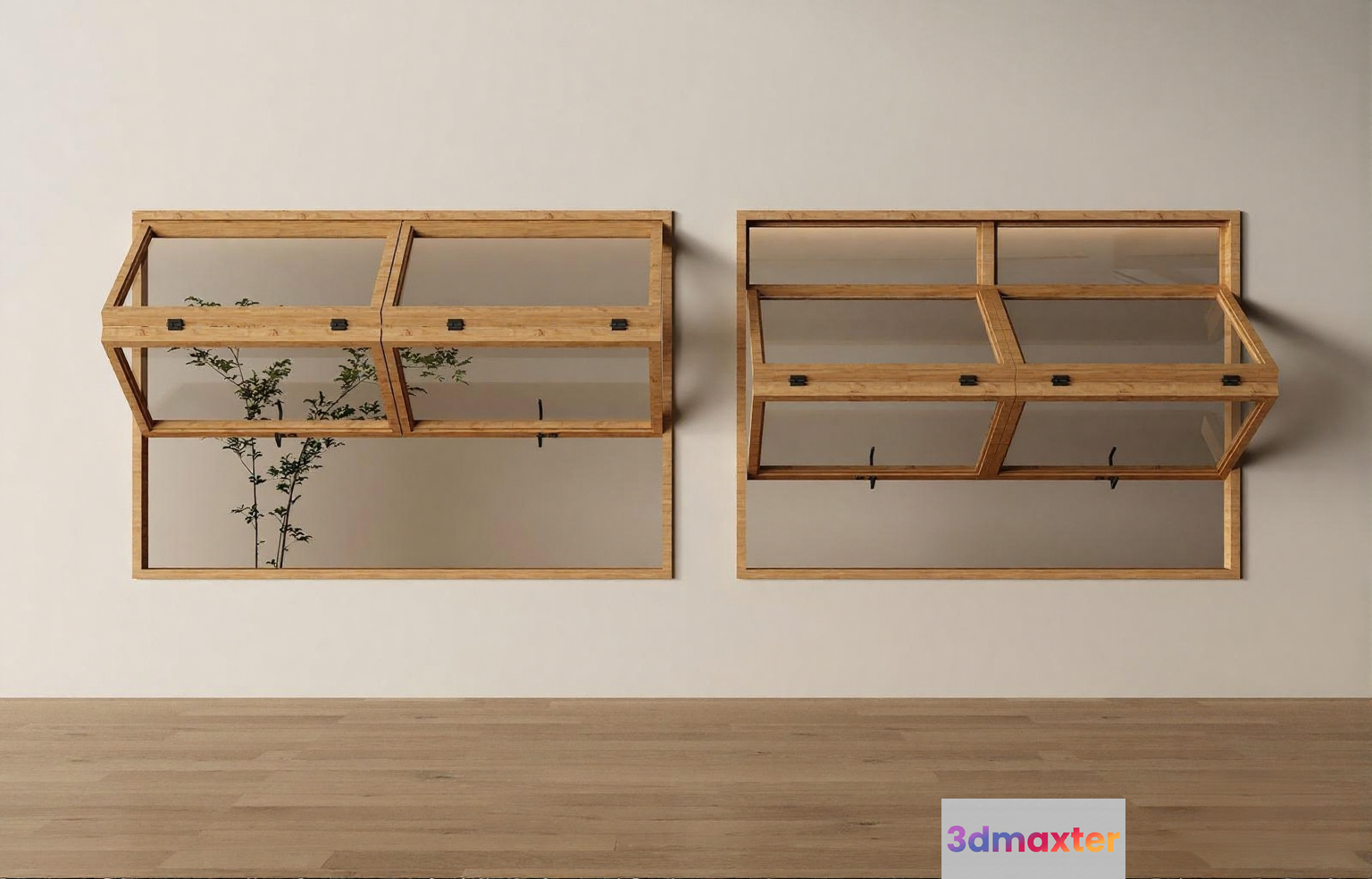 Wooden Wall Shelves 3D Model - 9654 - VRAY Render