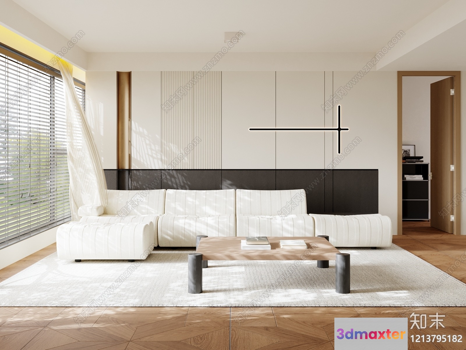 Modern Living Room 3D Model - 18301 - VRAY Render