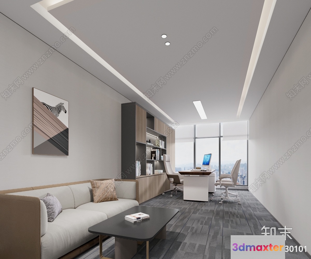 Modern Office Space 3D Model - 13063 - VRAY Render