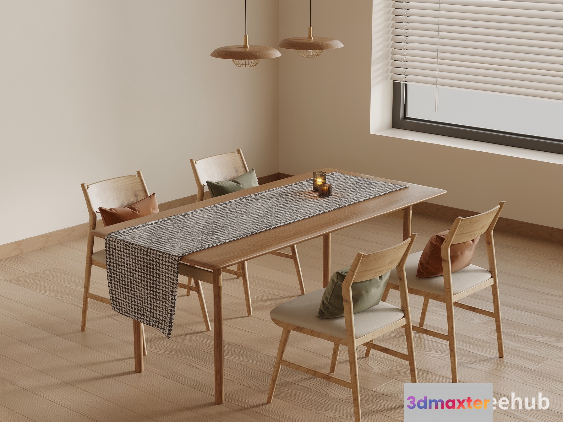 Simple Dining Table 3D Model - 19953 - VRAY Render
