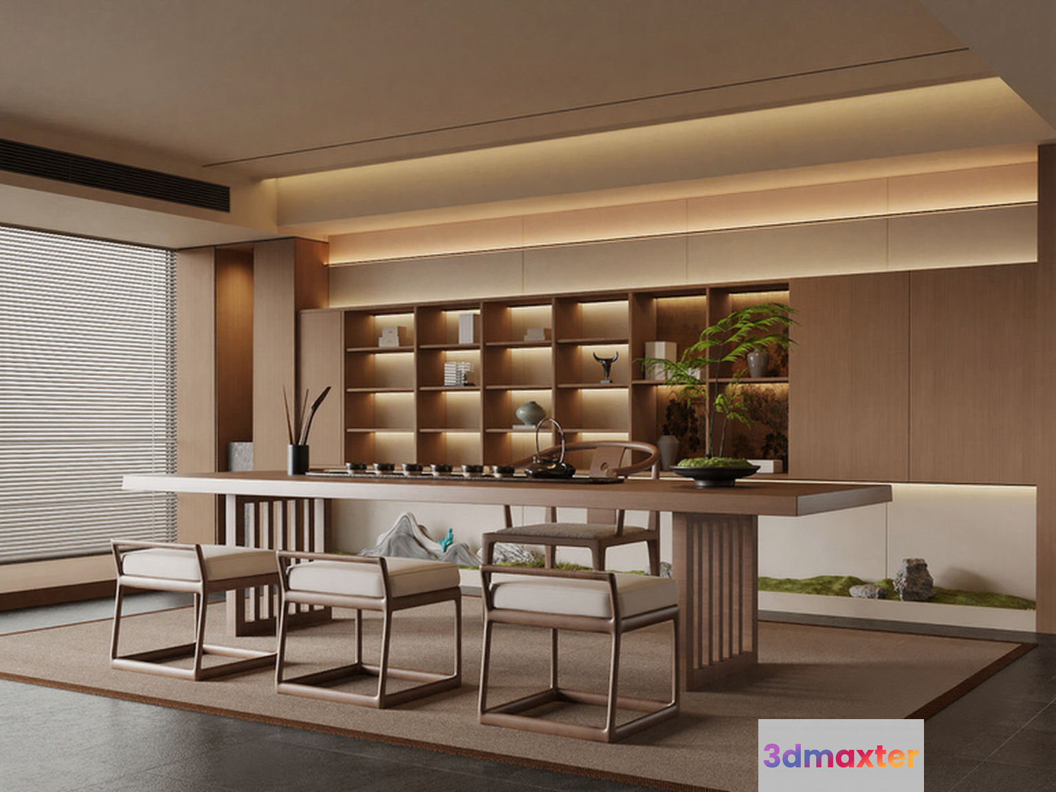 Modern Dining Room 3D Model - 12095 - VRAY Render