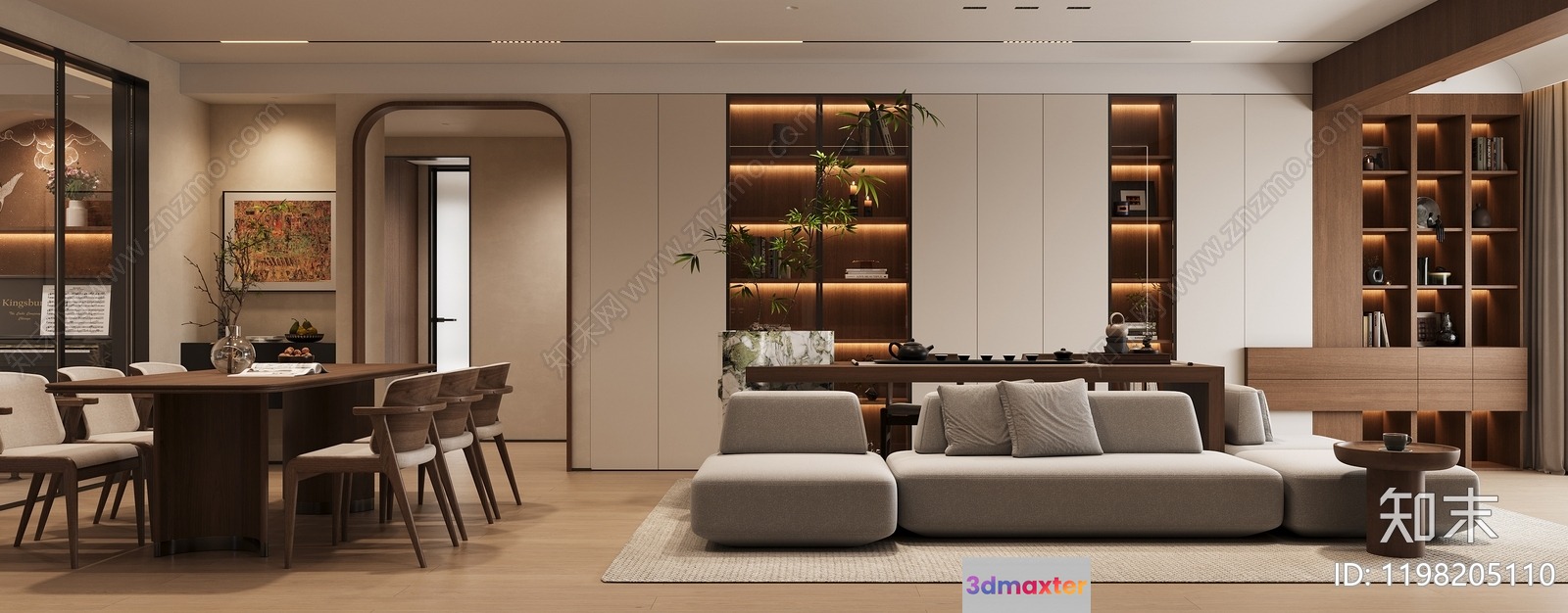 Modern Living Room 3D Model - 16238 - VRAY Render