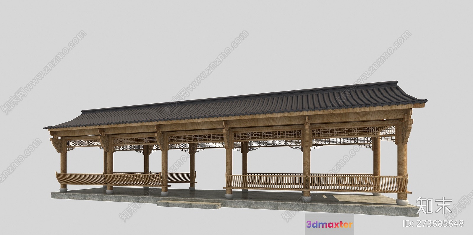 Traditional Asian-Style Building 3D Model - 17788 - VRAY Render