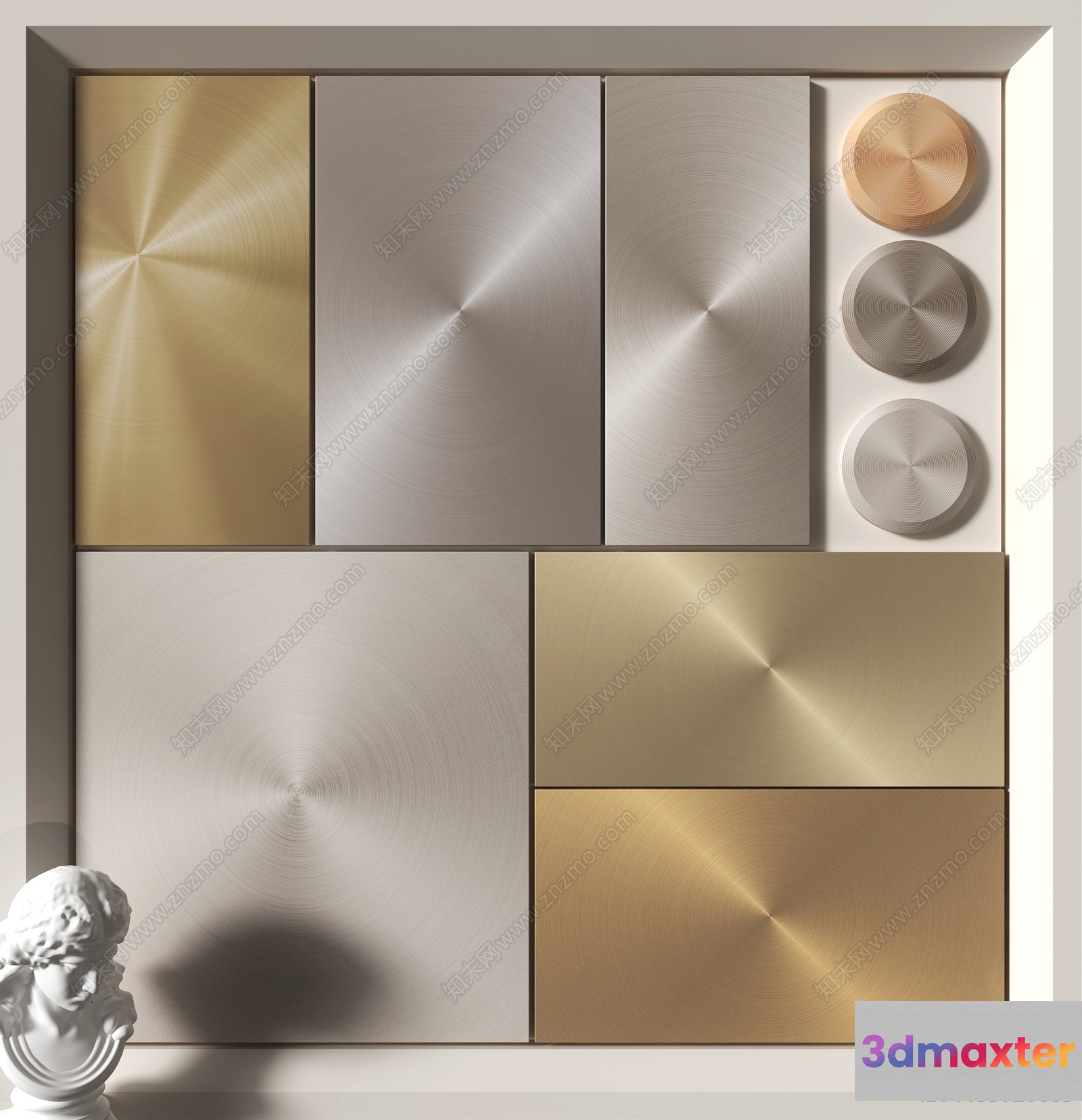 Modern Metal Wall Art 3D Model - 10498 - VRAY Render