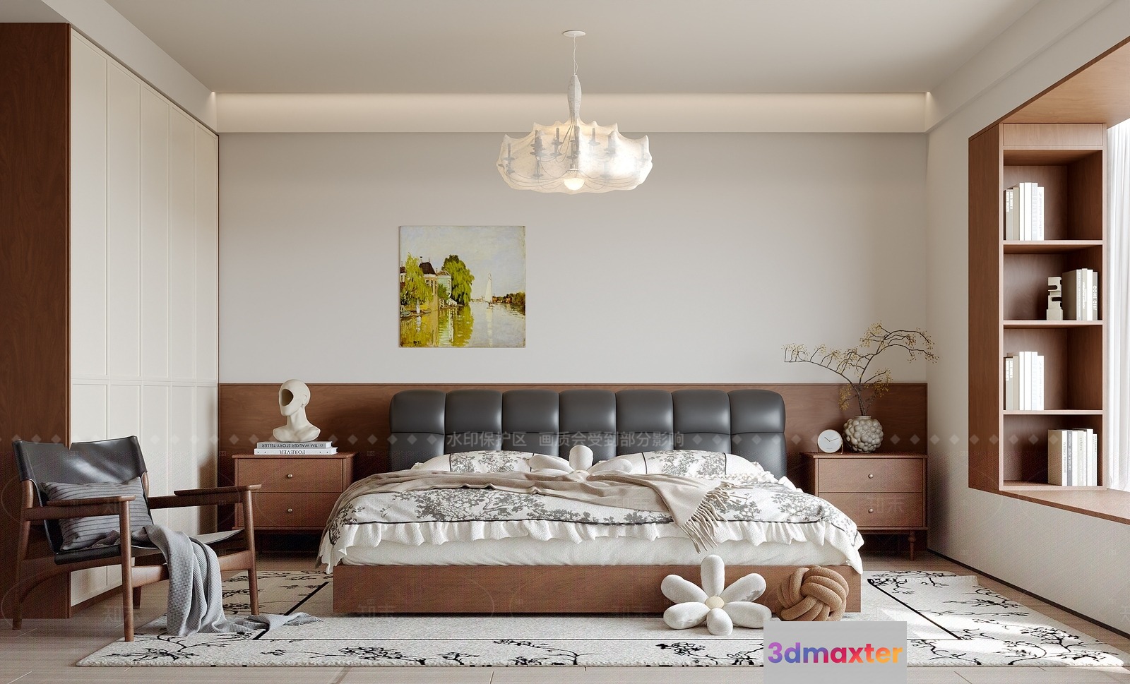 A Modern Bed 3D Model - 16057 - VRAY Render