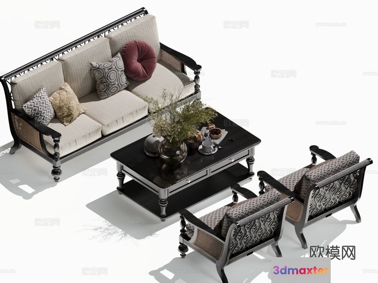 Modern Living Room 3D Model - 3648 - CORONA Render