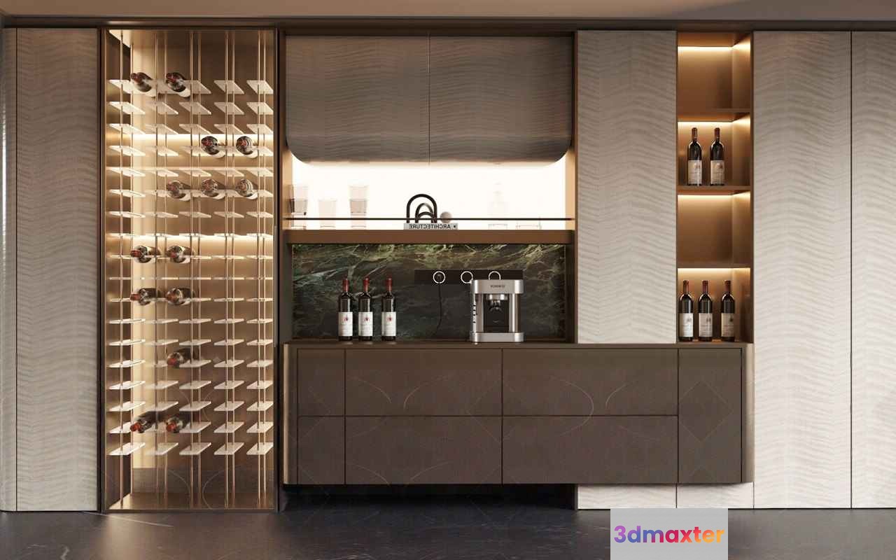 Modern Kitchen Backsplash 3D Model - 10499 - VRAY Render