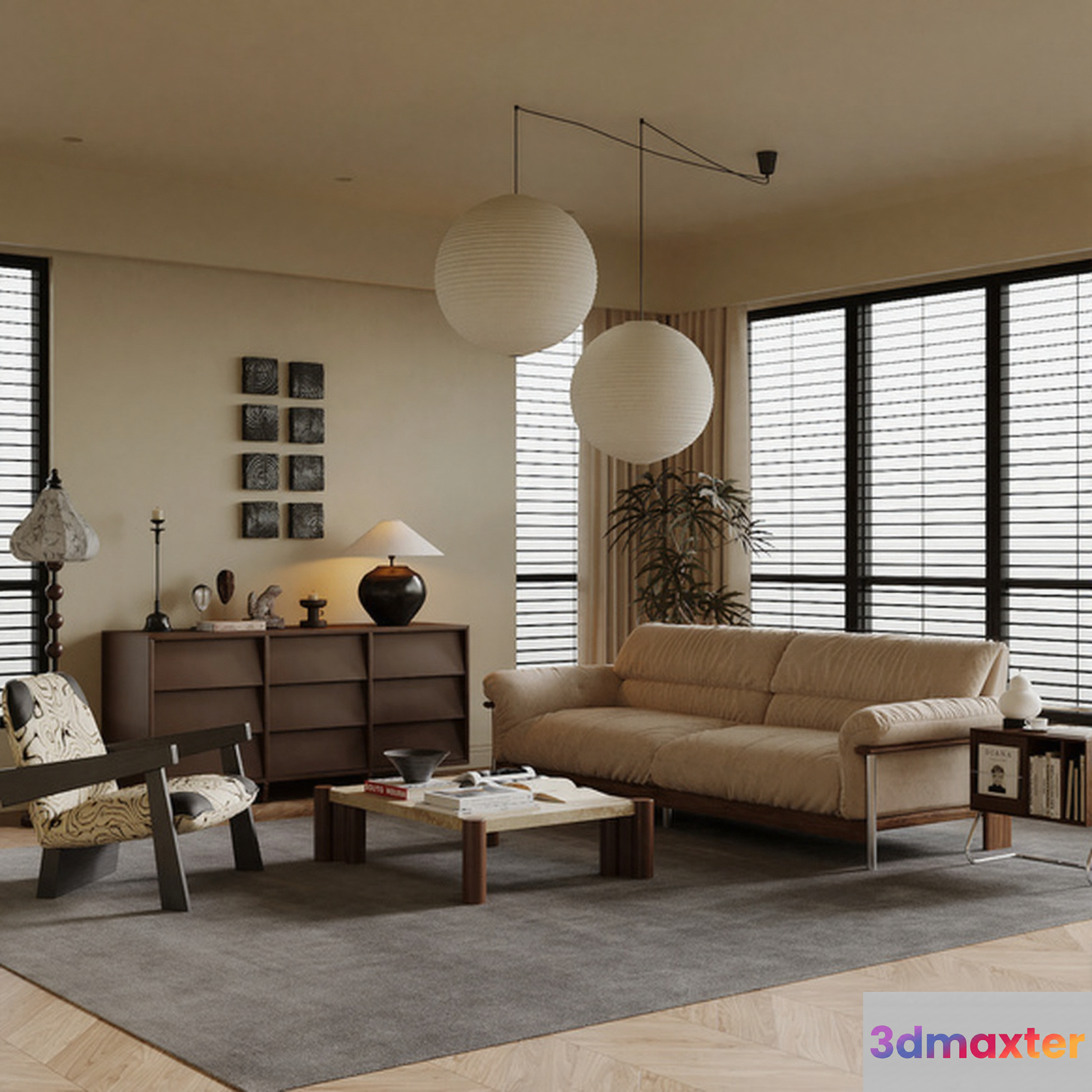 Modern Living Room 3D Model - 17906 - VRAY Render