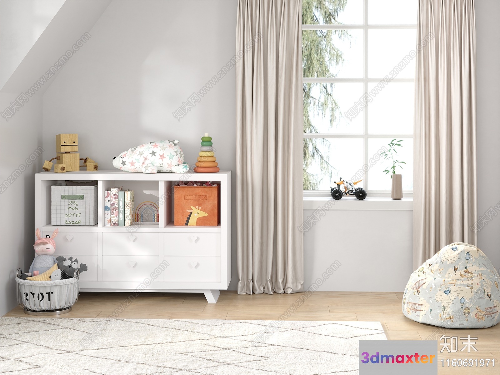 A Neutral-Toned Nursery 3D Model - 11202 - VRAY Render