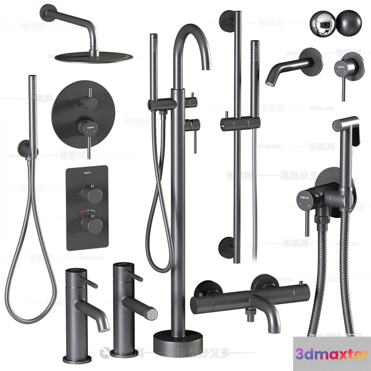 Modern Bathroom Fixtures 3D Model - 15442 - VRAY Render