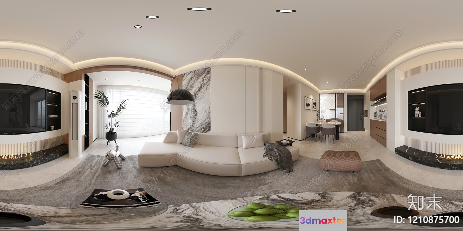 Modern Living Room 3D Model - 13109 - VRAY Render