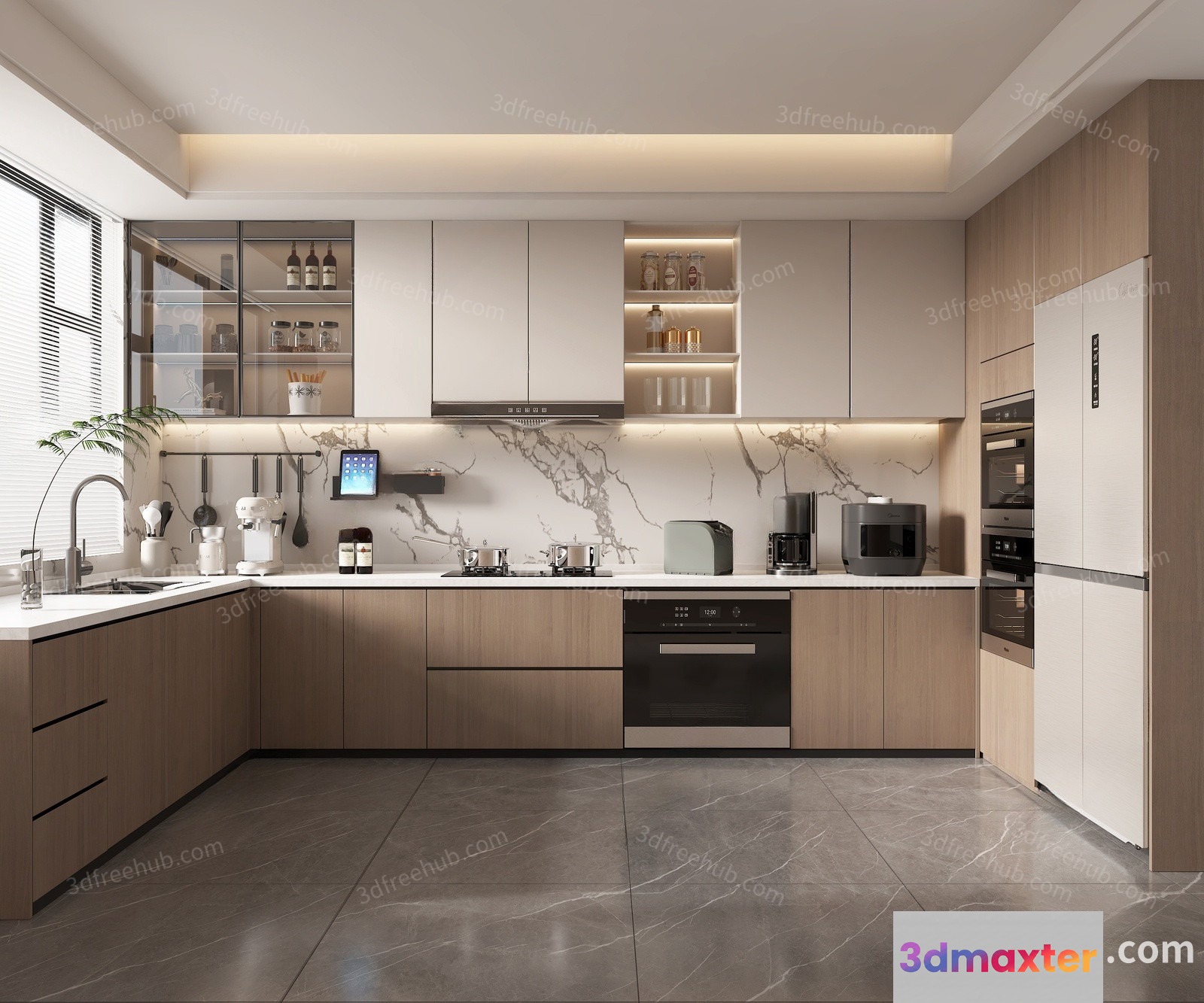 Modern Kitchen 3D Model - 22461 - VRAY Render