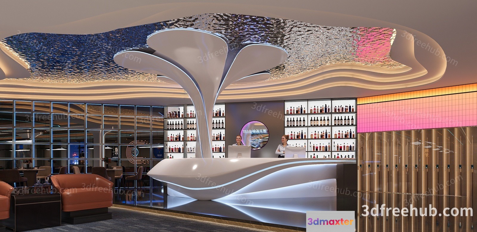 A Futuristic-Looking Bar 3D Model - 23573 - VRAY Render