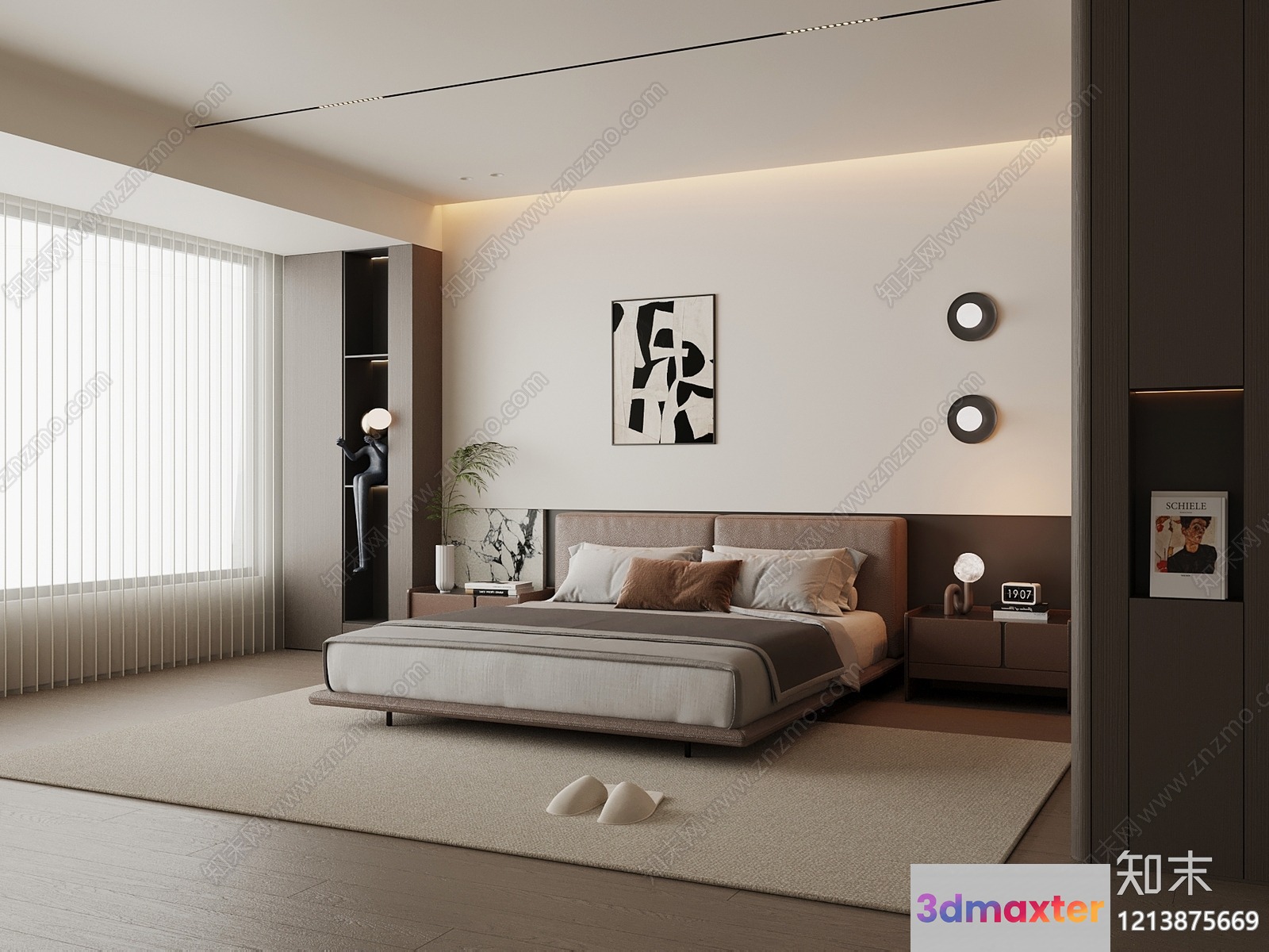 Modern Bedroom Design 3D Model - 18178 - VRAY Render