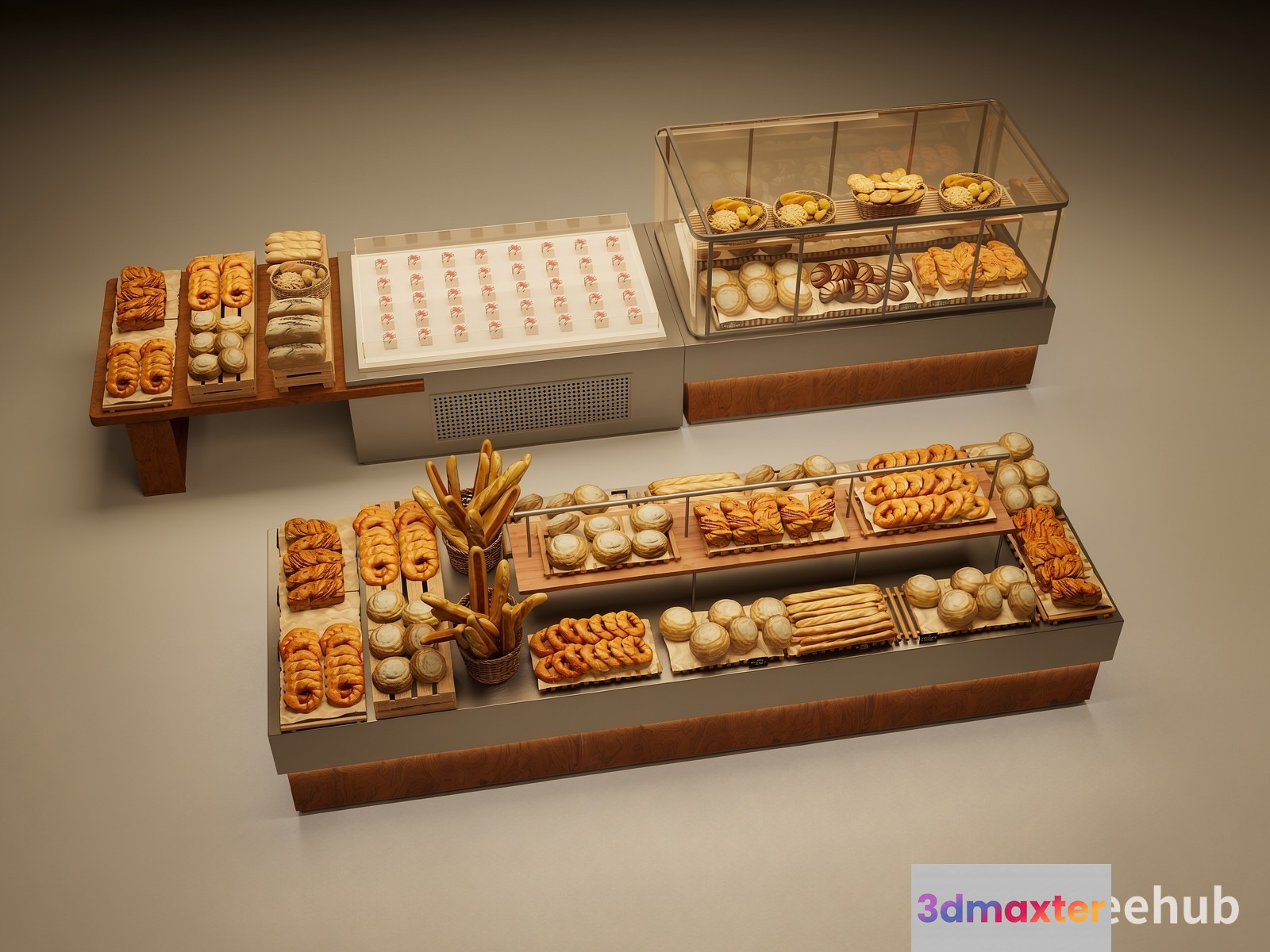 A Bakery Display Case 3D Model - 20857 - VRAY Render