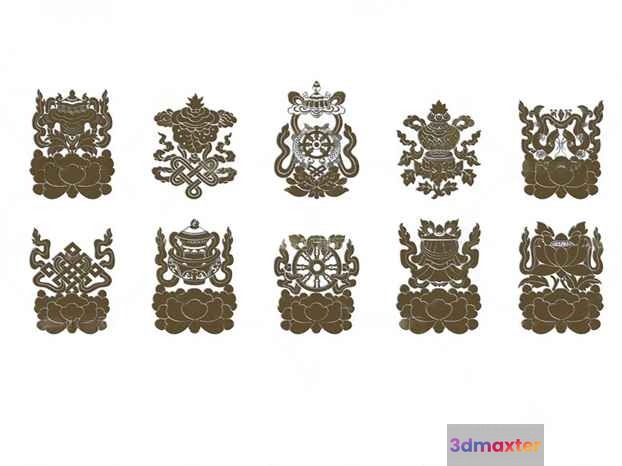 Chinese Zodiac Symbols 3D Model - 1835 - VRAY Render