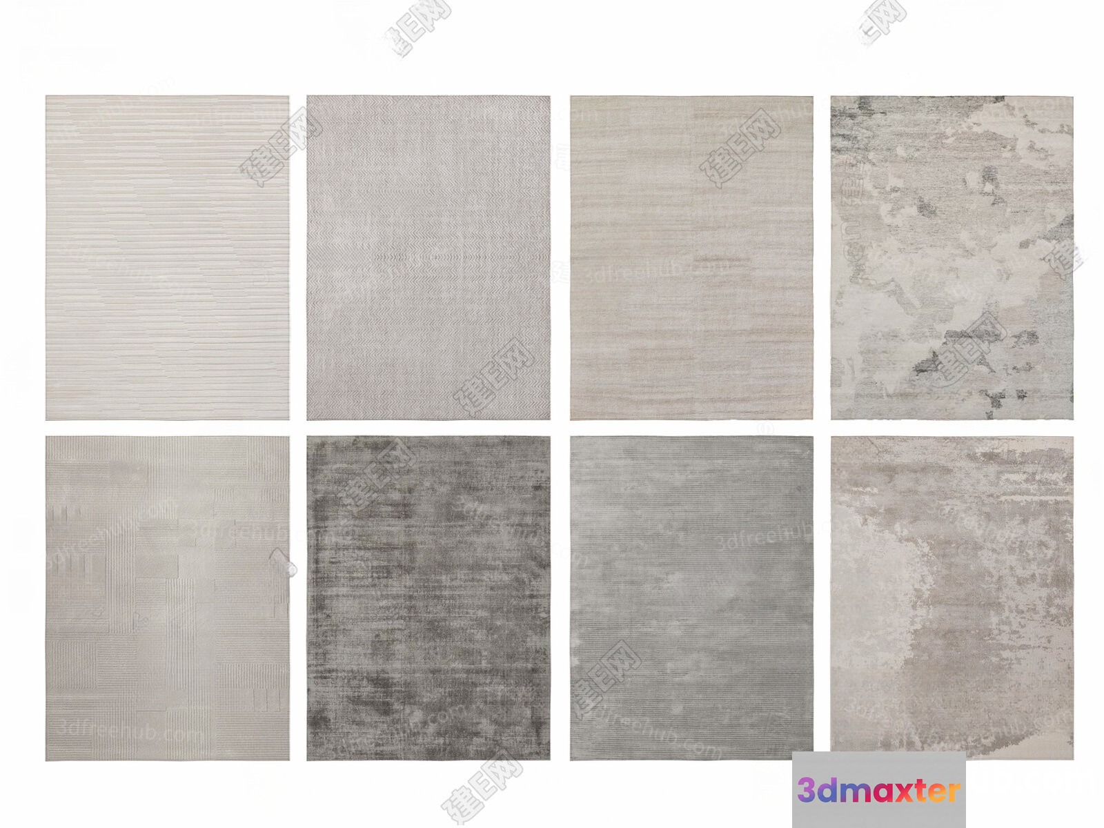 Abstract Textures In Neutral Tones 3D Model - 19873 - VRAY Render