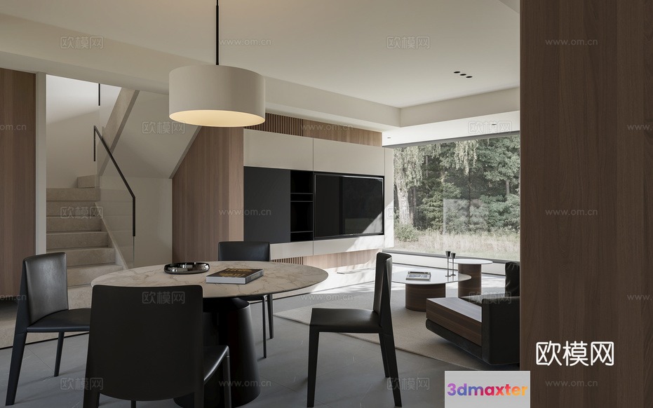 Modern Living Room 3D Model - 15580 - CORONA Render