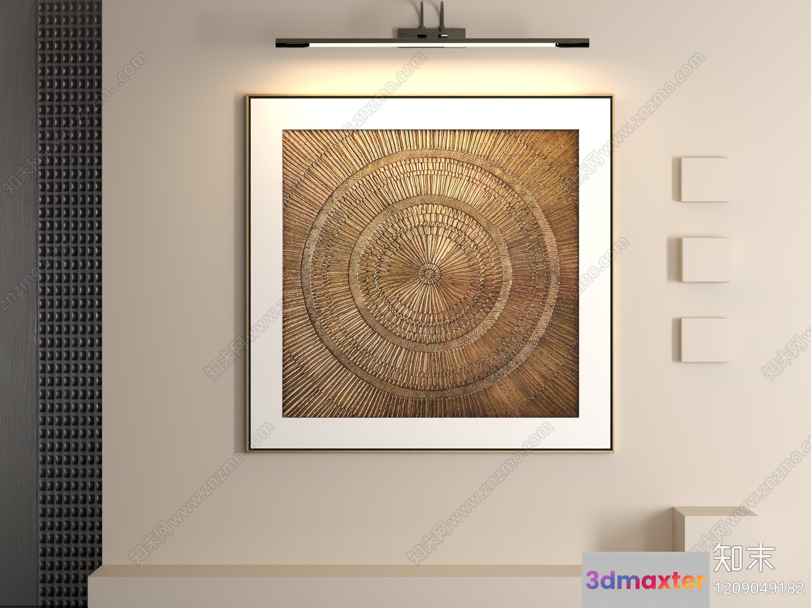 A Framed Picture With A Circular Design 3D Model - 20049 - VRAY Render