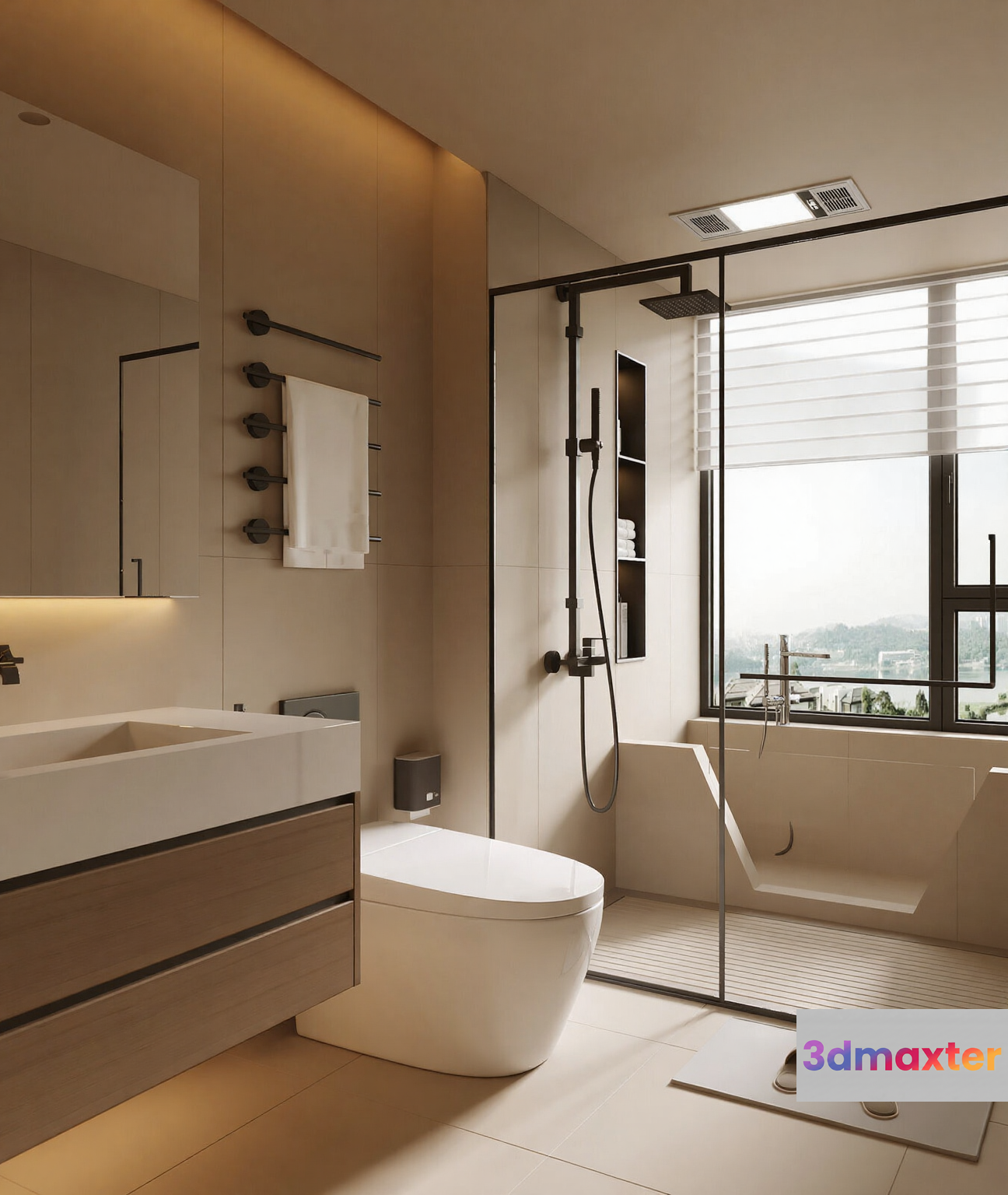 Modern Bathroom Design 3D Model - 5383 - VRAY Render