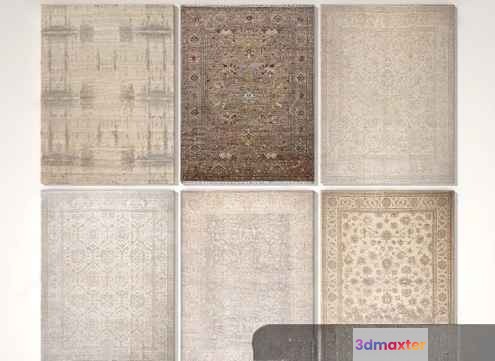 Six Beige Rugs 3D Model - 16534 - VRAY Render