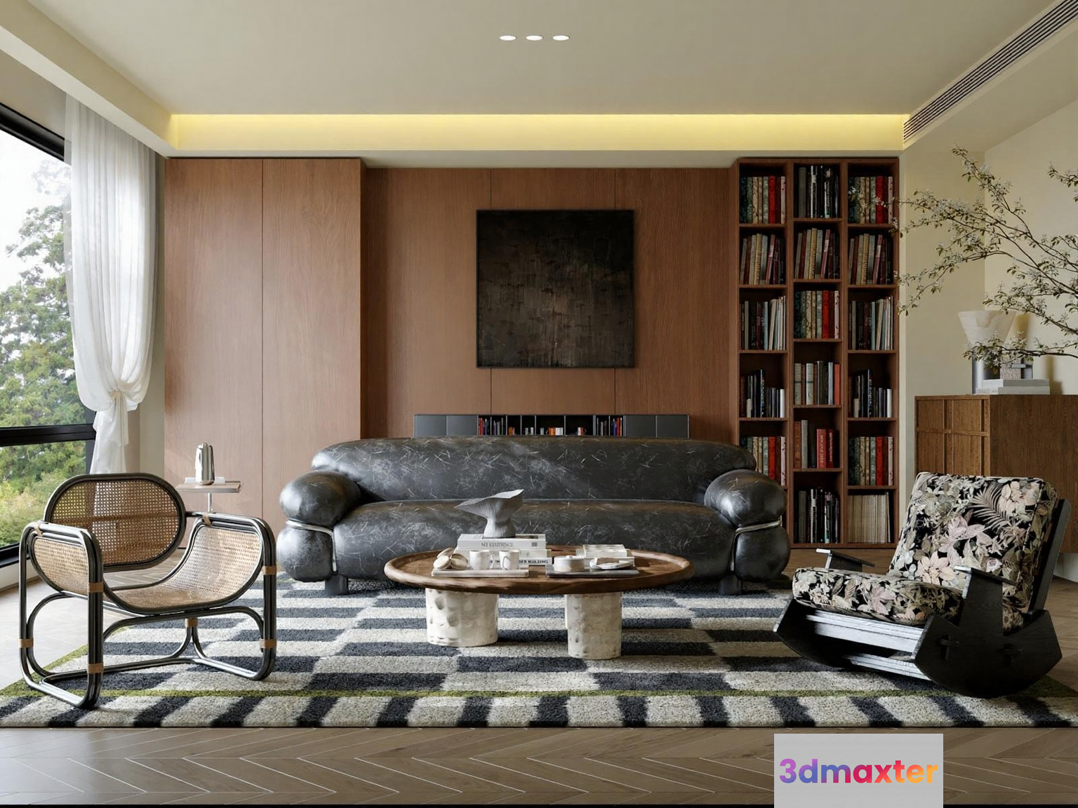 Modern Living Room 3D Model - 21000 - CORONA Render