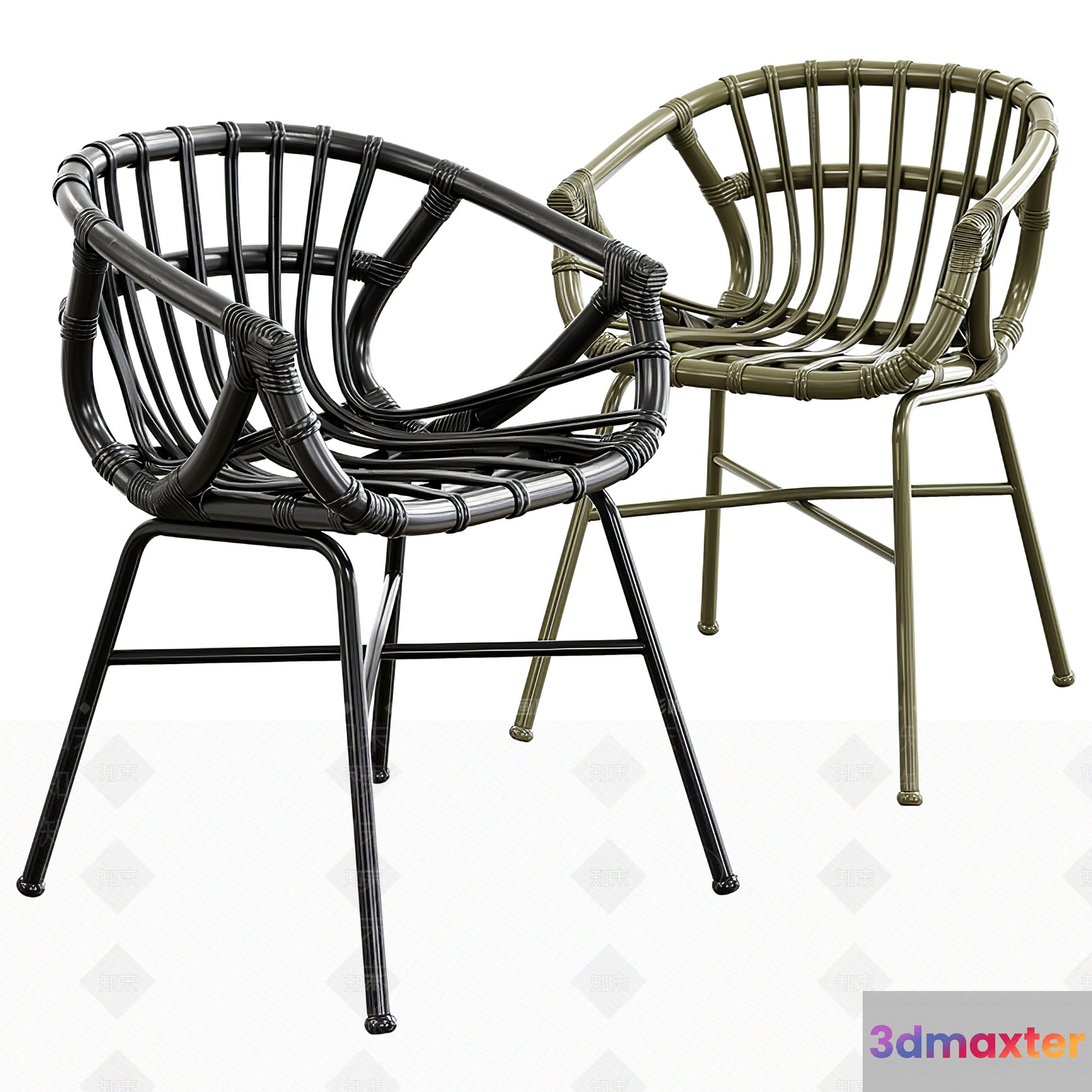 Rattan Chairs 3D Model - 466 - VRAY Render
