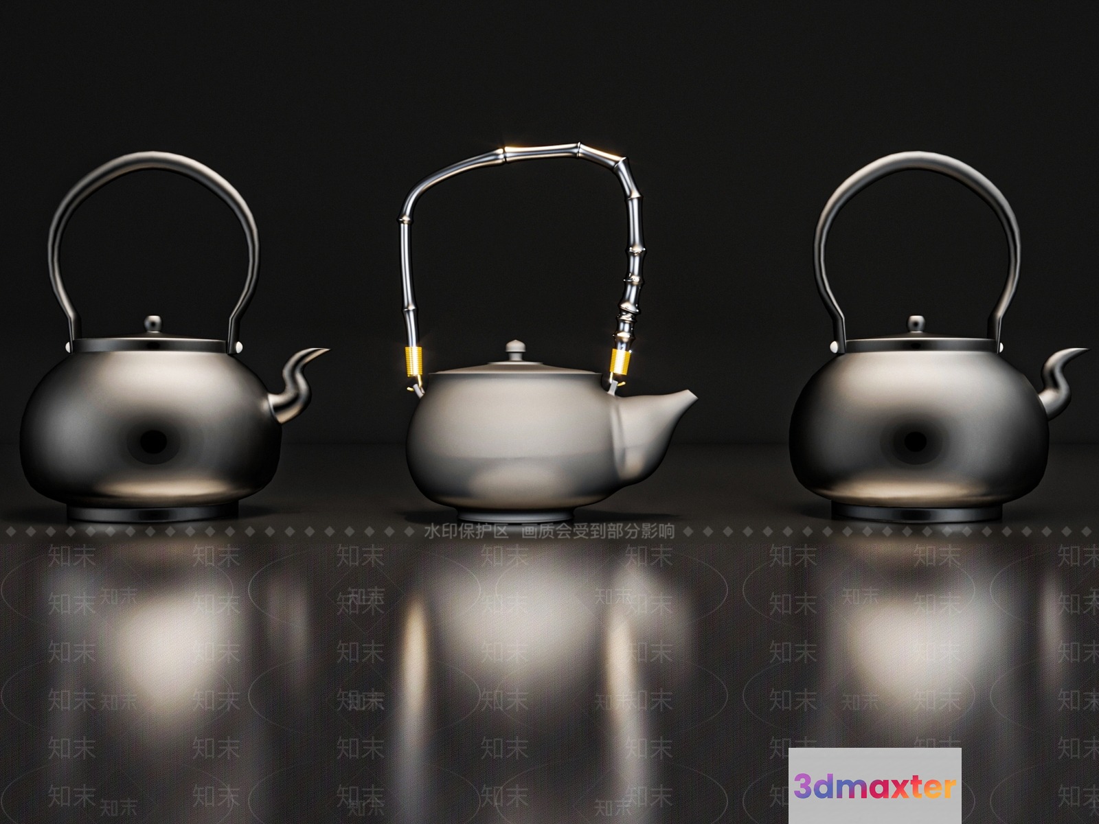 Tea Kettles 3D Model - 19222 - VRAY Render