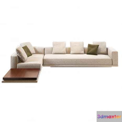 Modern L-Shaped Sofa 3D Model - 16467 - CORONA Render