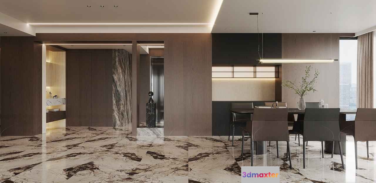 Modern Living Room 3D Model - 20011 - CORONA Render