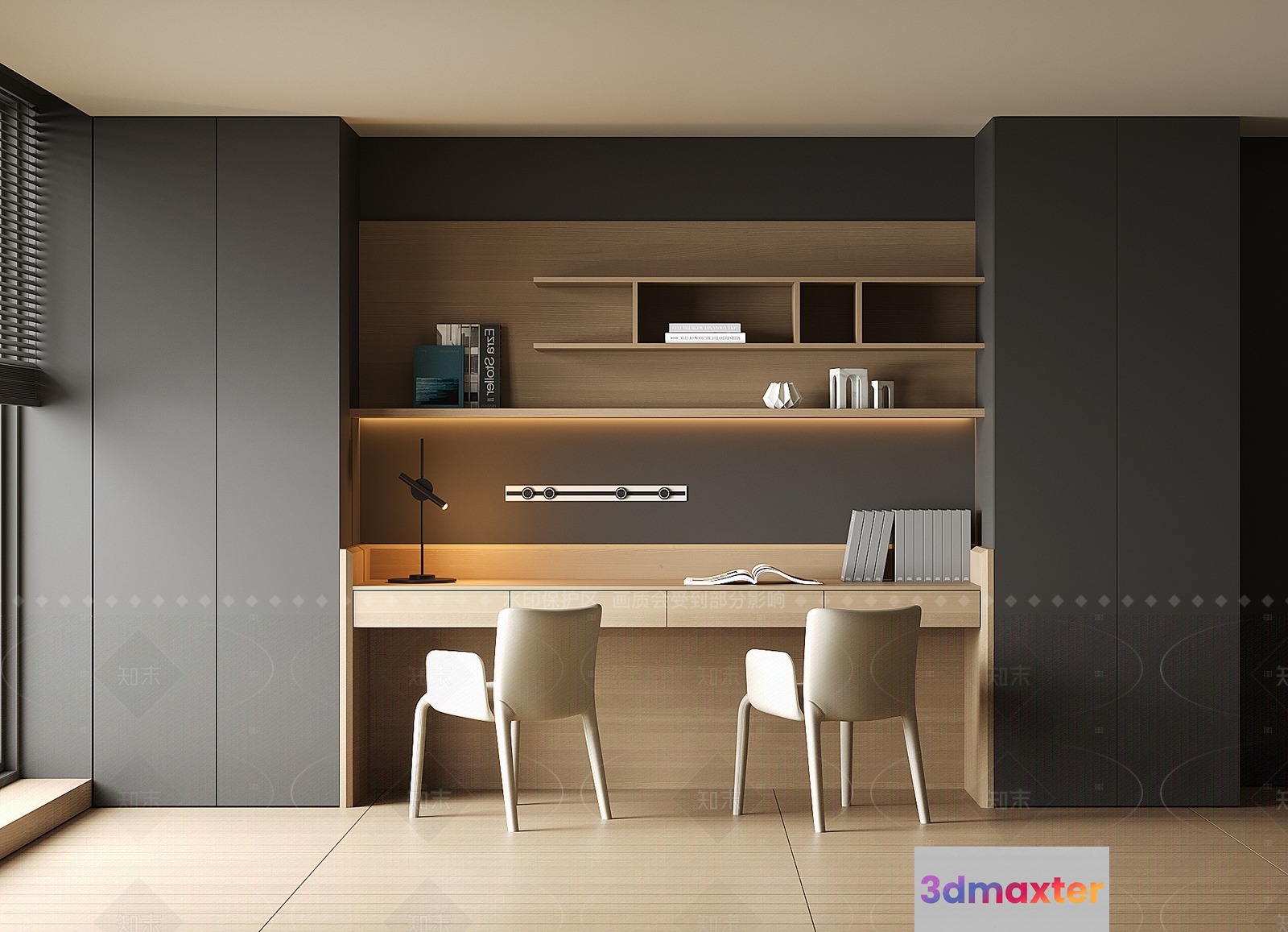 Modern Minimalist Desk 3D Model - 3257 - VRAY Render
