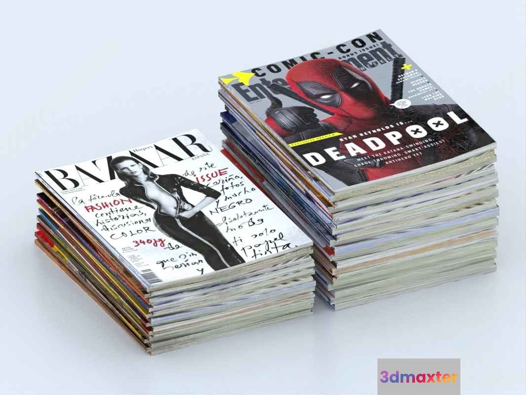 Stack Of Magazines 3D Model - 19499 - VRAY Render