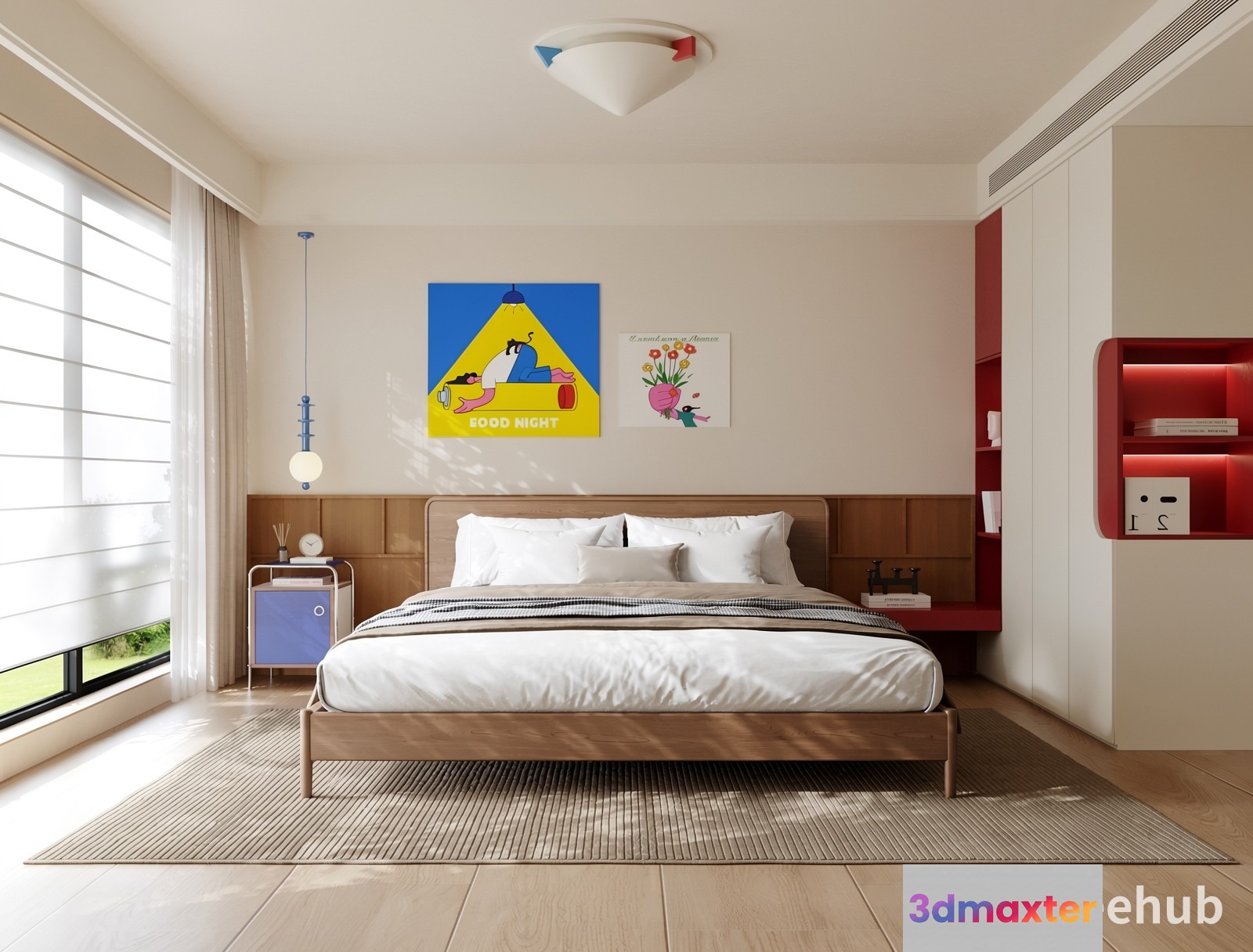 Cozy Bedroom 3D Model - 6057 - VRAY Render