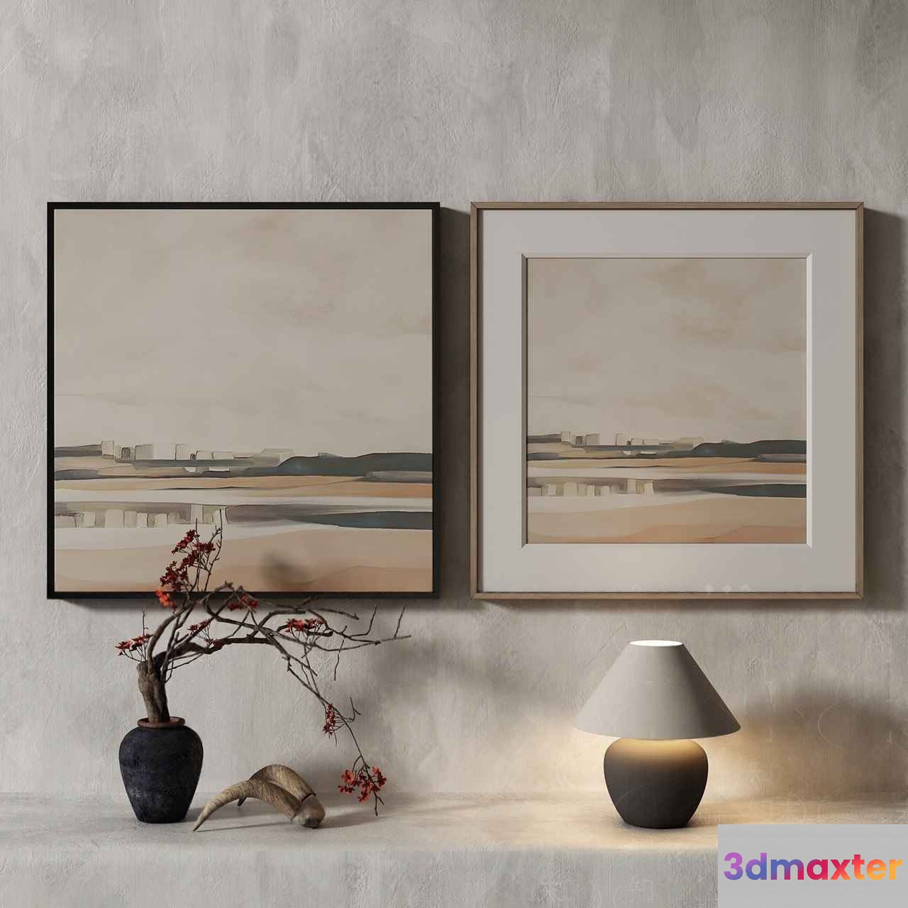 Modern Art Pieces 3D Model - 6733 - VRAY Render
