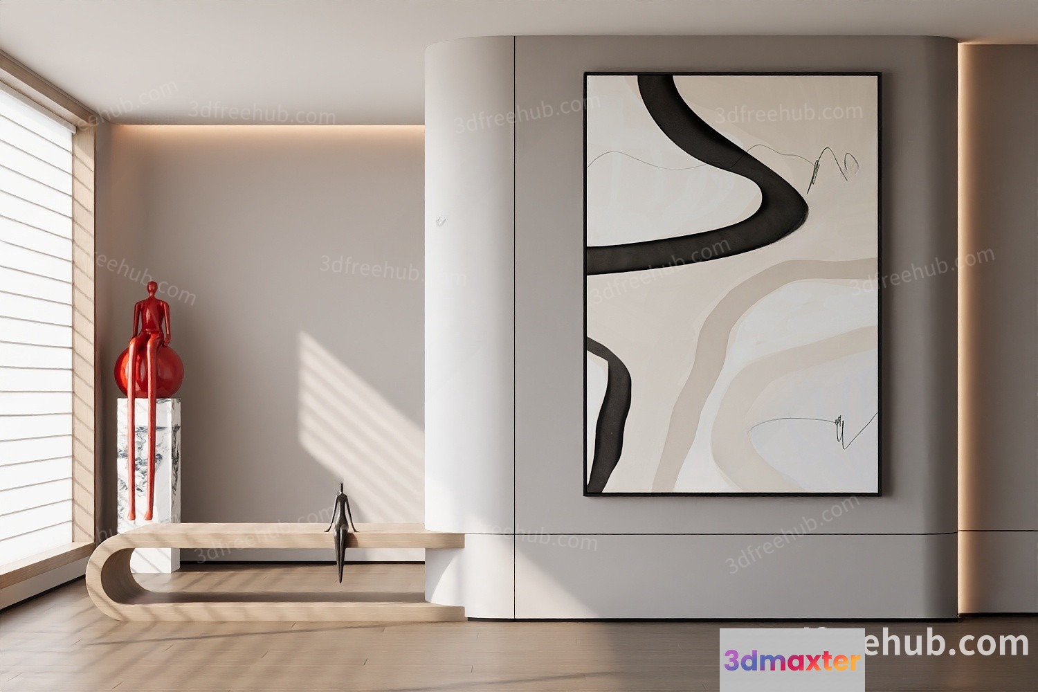 Modern Living Room 3D Model - 19879 - VRAY Render