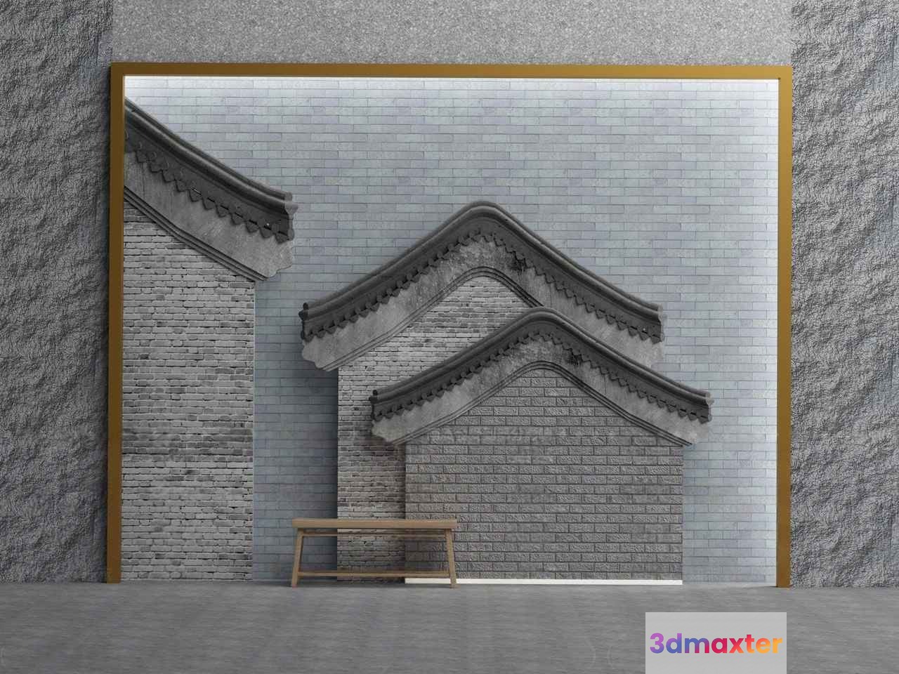 Grey Stone Wall 3D Model - 17577 - VRAY Render