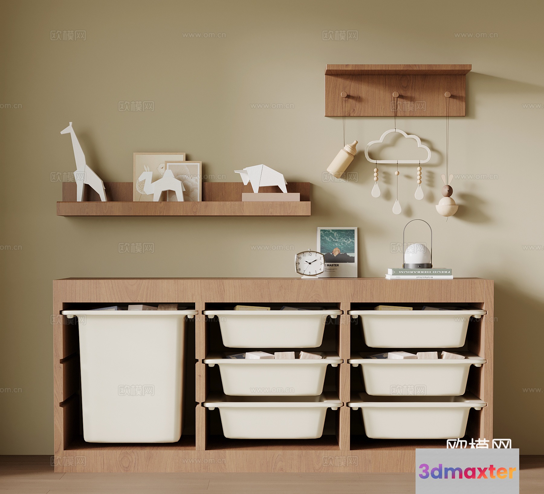 Wooden Storage Unit 3D Model - 11409 - VRAY Render