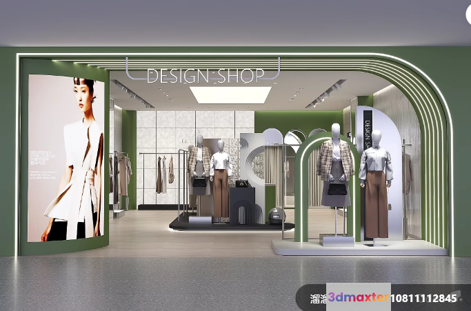 Modern Design Shop 3D Model - 14362 - VRAY Render