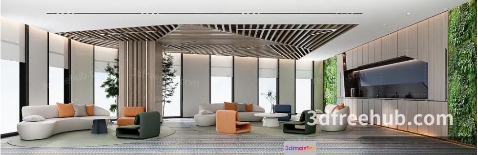 Modern Living Room 3D Model - 22632 - VRAY Render