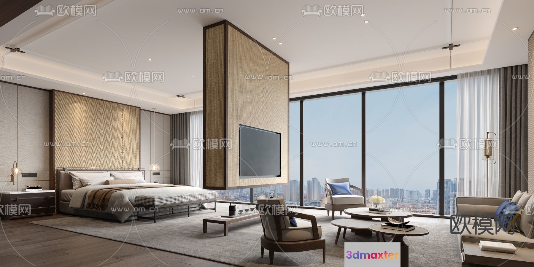 Modern Living Room 3D Model - 18816 - VRAY Render