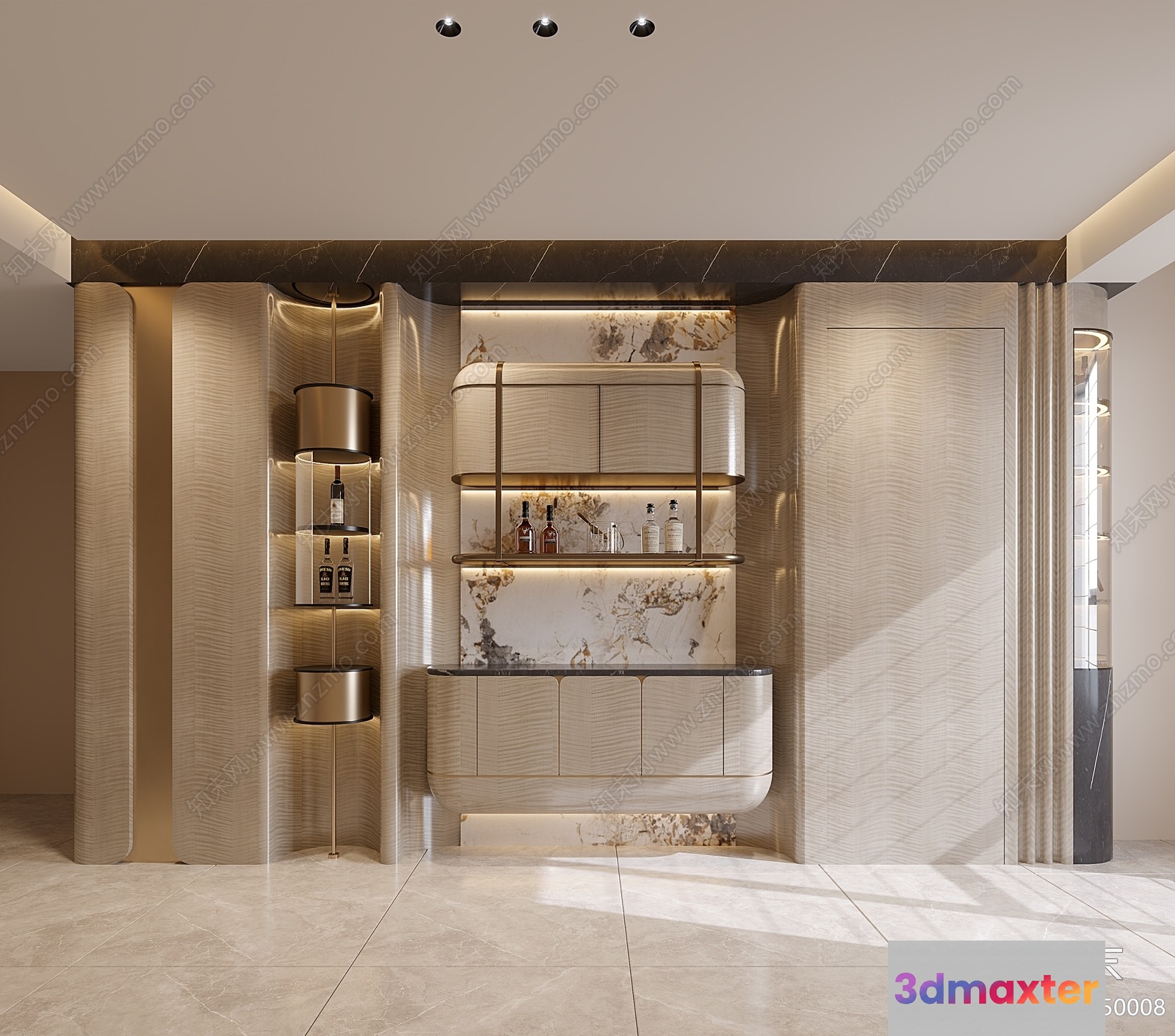 Modern Bar Area 3D Model - 13136 - VRAY Render
