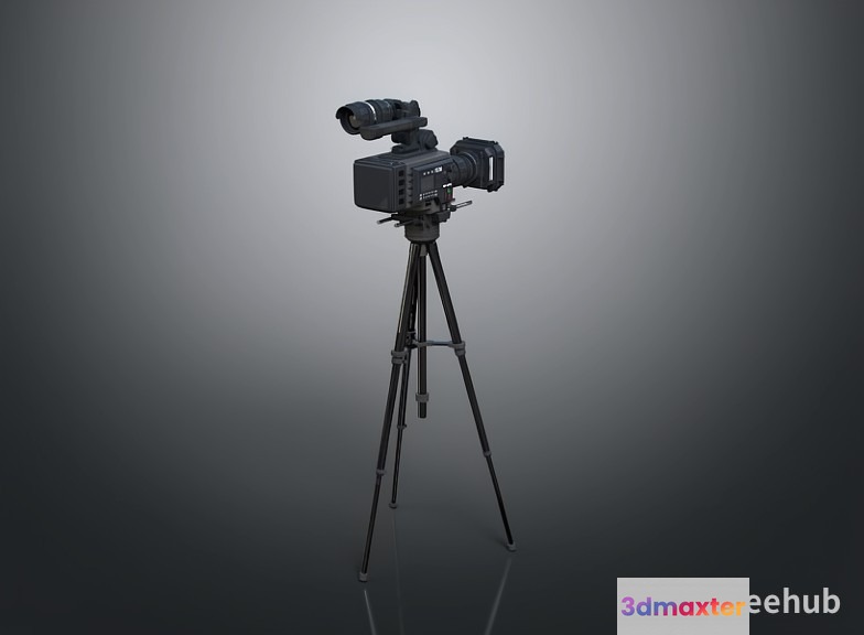 Black Video Camera 3D Model - 23579 - VRAY Render