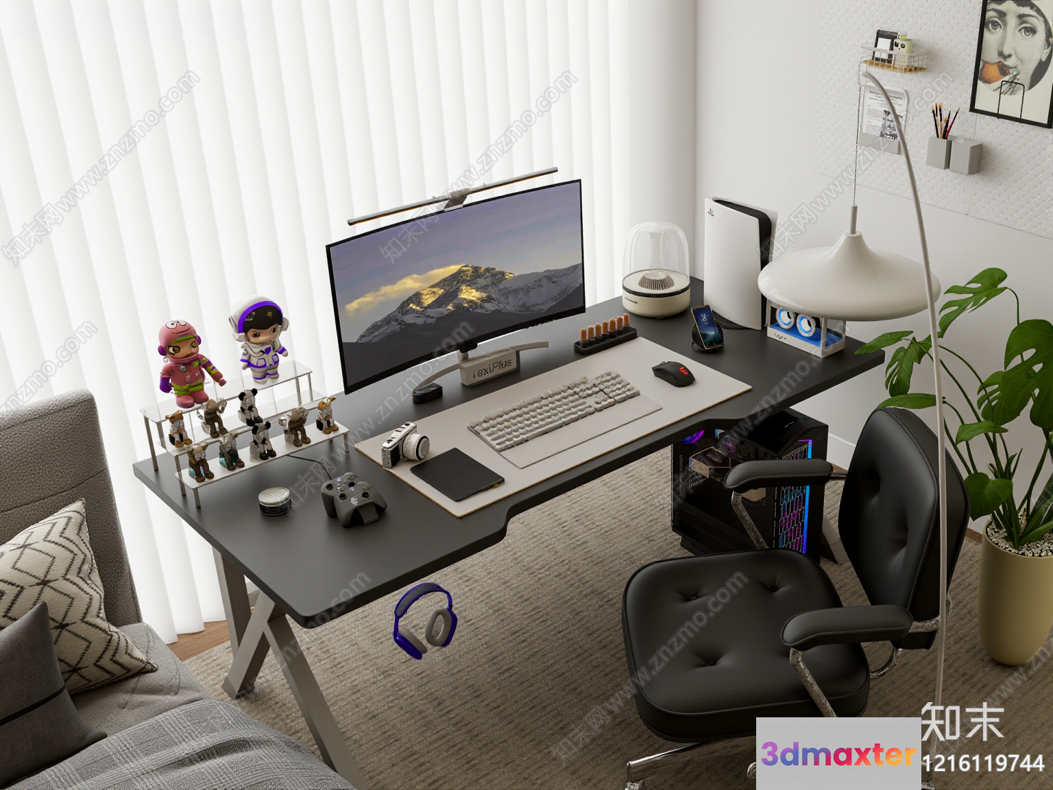 Cozy Home Office 3D Model - 11964 - VRAY Render