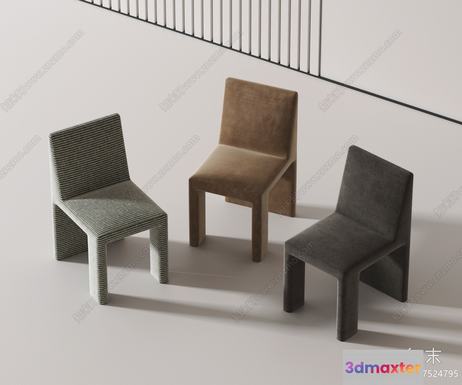 Modern Minimalist Chairs 3D Model - 18258 - VRAY Render